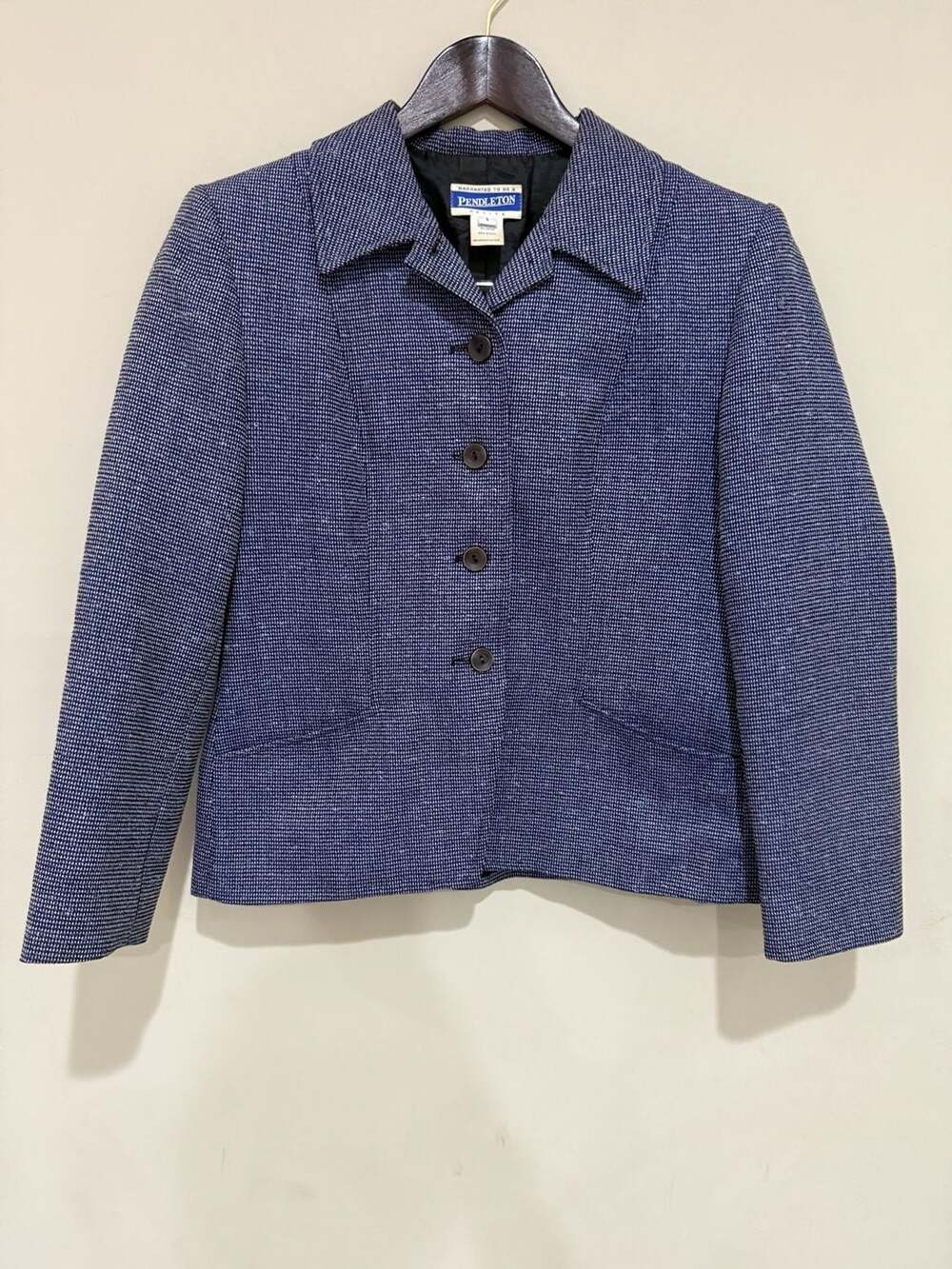 Pendleton Wool Blend Blazer Jacket Size 6 Blue Petite